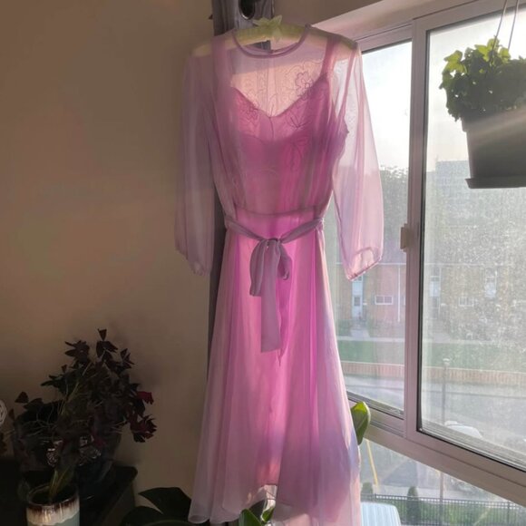 60s/70s Lavender Purple Formal Dress - Picture 2 of 5